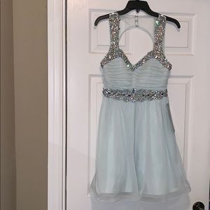 Blue Dress w/ Silver Crystals